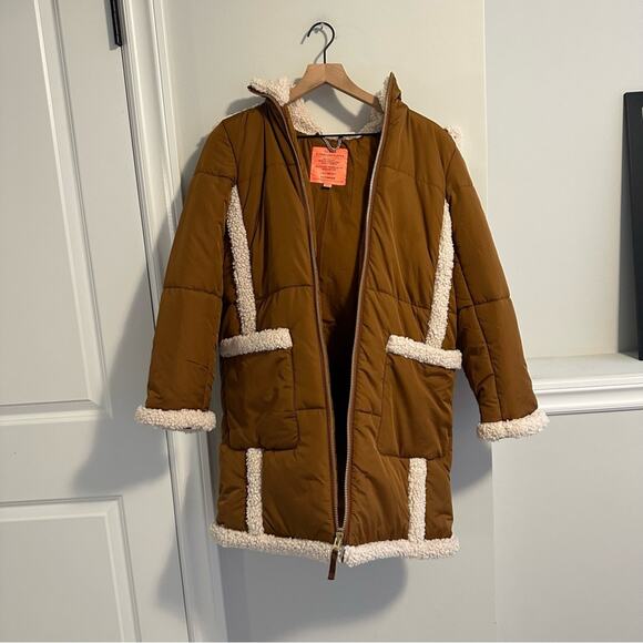 J. Crew Tan Sherpa Signature Puffer Jacket XS - Picture 11 of 15